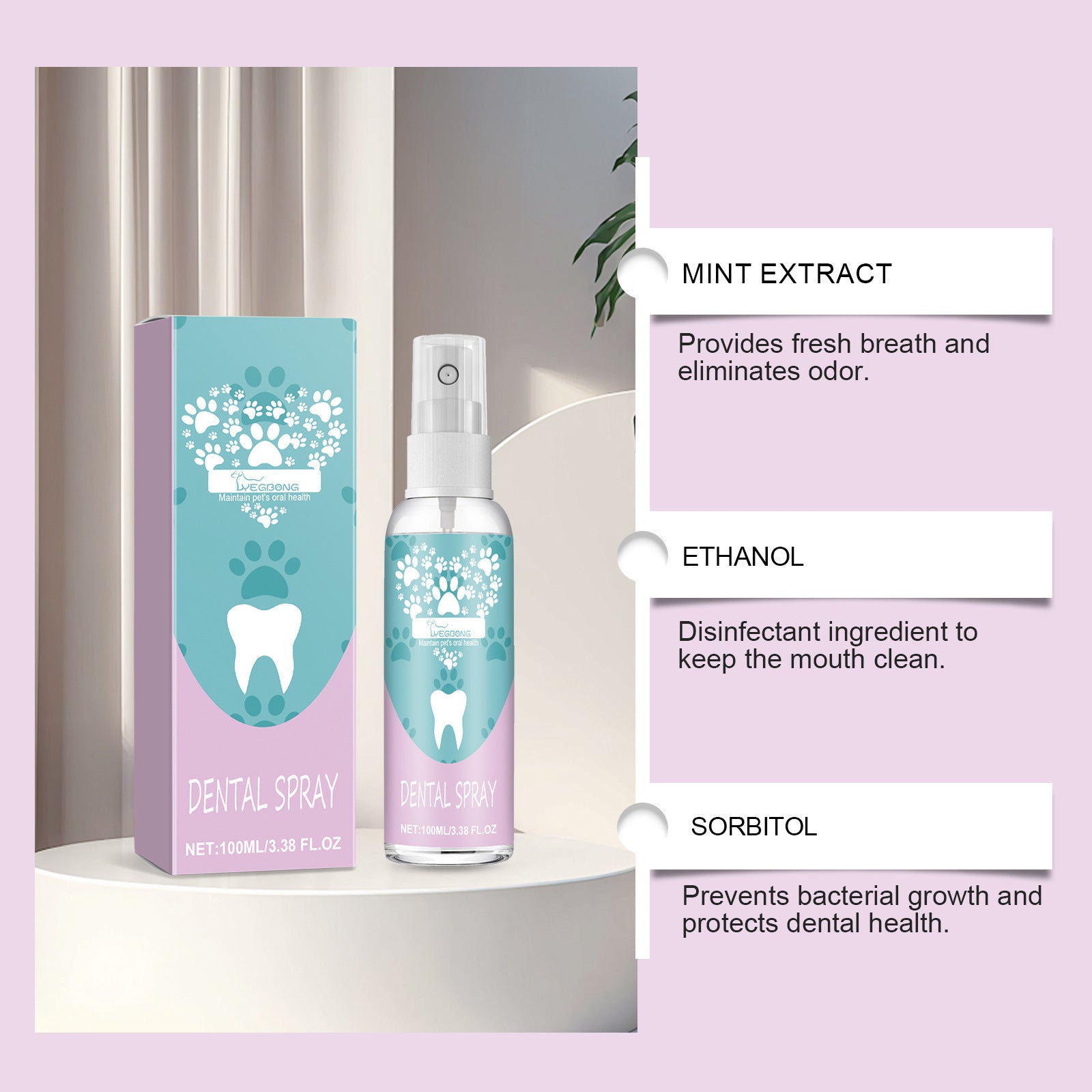 Pet Teeth Spray - Healthy & Clean Pet Mouth