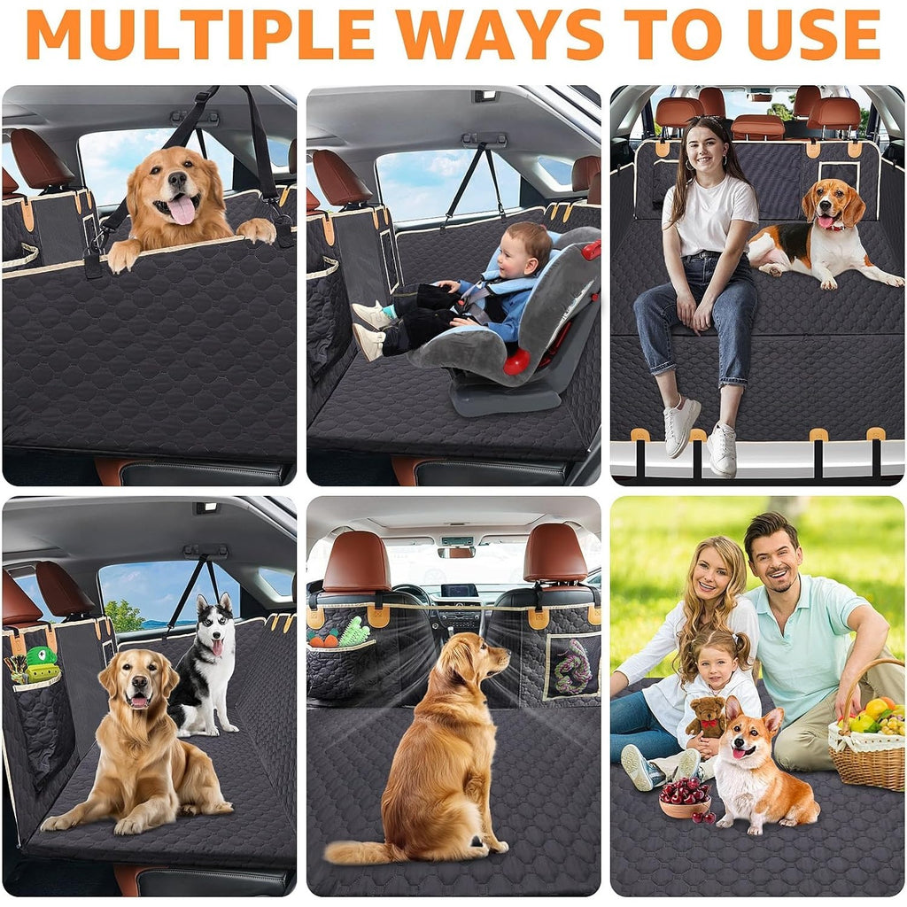 Waterproof Dog Car Seat Extender & Hammock – Hard Bottom, 600D Heavy-Duty, Scratch-Proof, Non-Slip Cover for Cars & SUVs with Detachable Design + Carry Bag