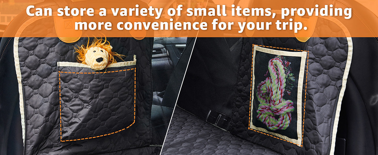 Waterproof Dog Car Seat Extender & Hammock – Hard Bottom, 600D Heavy-Duty, Scratch-Proof, Non-Slip Cover for Cars & SUVs with Detachable Design + Carry Bag
