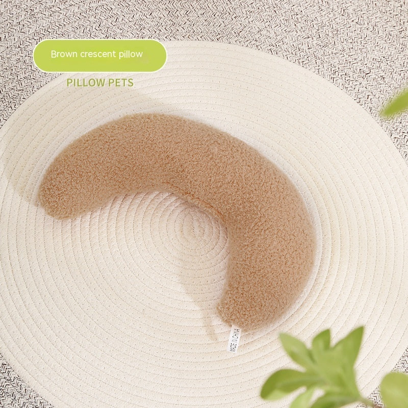 Cozy Crescent Moon Pillow for Cats & Dogs – Soft Plush Bed Cushion for Comfortable Sleep