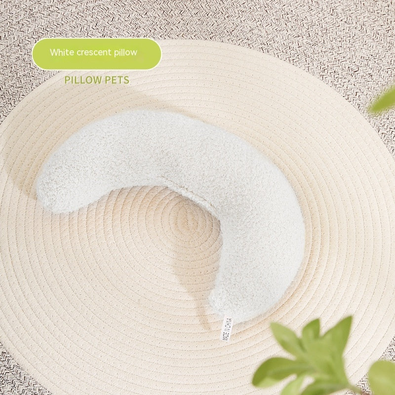 Cozy Crescent Moon Pillow for Cats & Dogs – Soft Plush Bed Cushion for Comfortable Sleep
