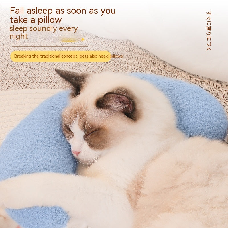 Cozy Crescent Moon Pillow for Cats & Dogs – Soft Plush Bed Cushion for Comfortable Sleep