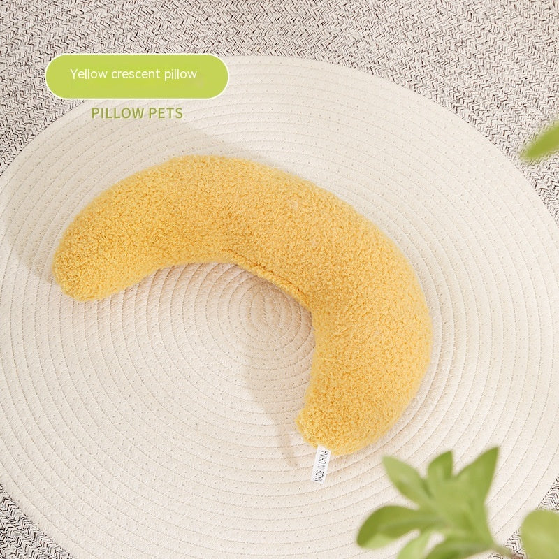 Cozy Crescent Moon Pillow for Cats & Dogs – Soft Plush Bed Cushion for Comfortable Sleep